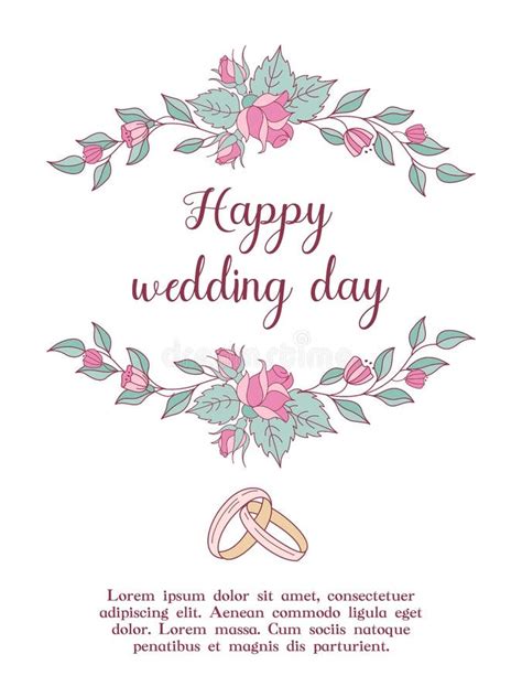 Wedding Invitation Beautiful Wedding Card With A Wreath Of Deli Stock