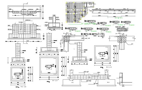 Rcc Foundation And Column Layout Plan With Dimension Cad Drawing Cadbull