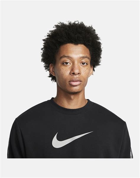 Nike Mens Repeat Fleece Crew Neck Sweatshirt Black Life Style Sports Ie