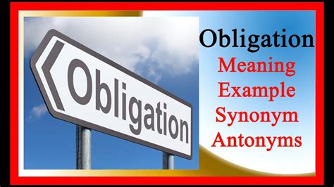 An example of contract obligations is with the sale of a product such as an automobile. Obligation meaning in hindi, example, synonyms, antonyms ...