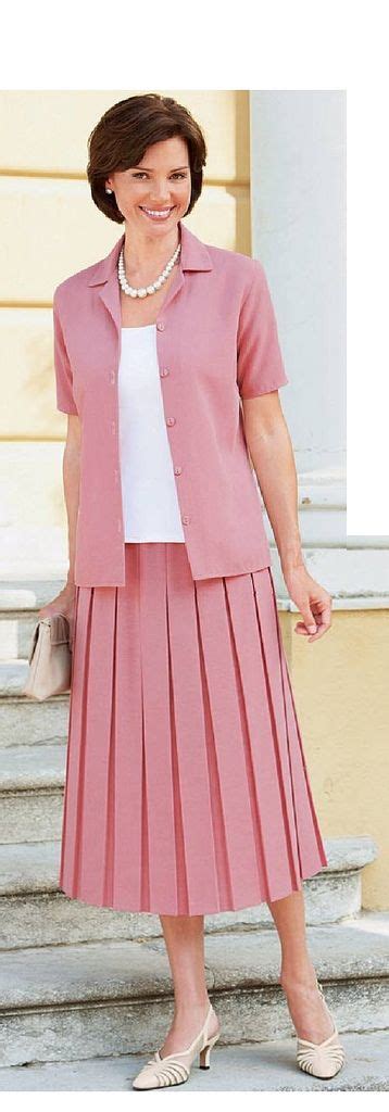 Pleated Skirt Set Nice Christian Lady In Pink Pleated Skirt Set