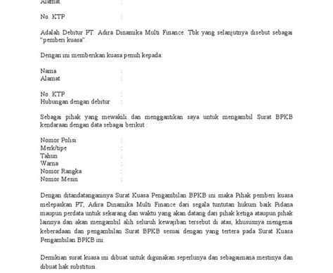 20 feb, 2021 posting komentar. Contoh Surat Kuasa Oto Finance - Rommy 7081