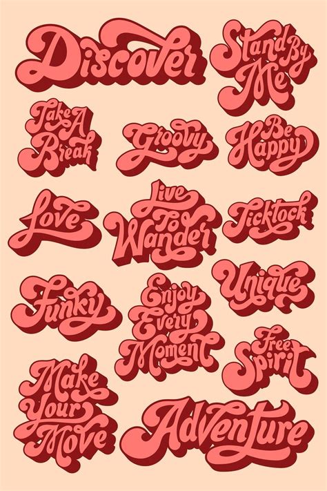 Download Premium Vector Of Red Funky Retro Style Font Sticker Set On A