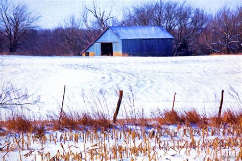 Kansas Winter Field Barn 1 Photograph By Anna Louise Fine Art America