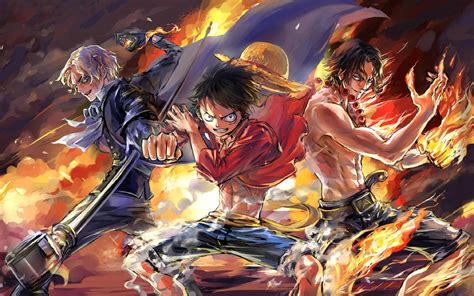 3840x2400 Luffy Ace And Sabo One Piece Team Uhd 4k 3840x2400