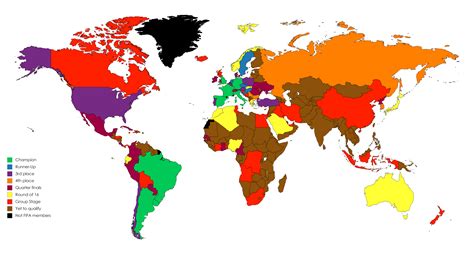 A Map Of The World Based On Every Countries Best Fifa World Cup Result