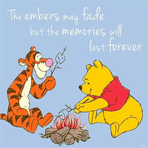 Winnie The Pooh And Tigger Roasting Marshmallows Over A Campfire