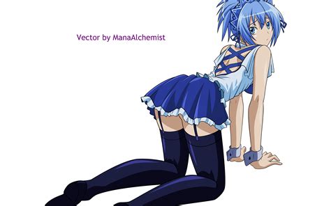 Blue Eyes Blue Hair Garter Belt Genderswap Kampfer Senou Natsuru Signed Stockings Thighhighs