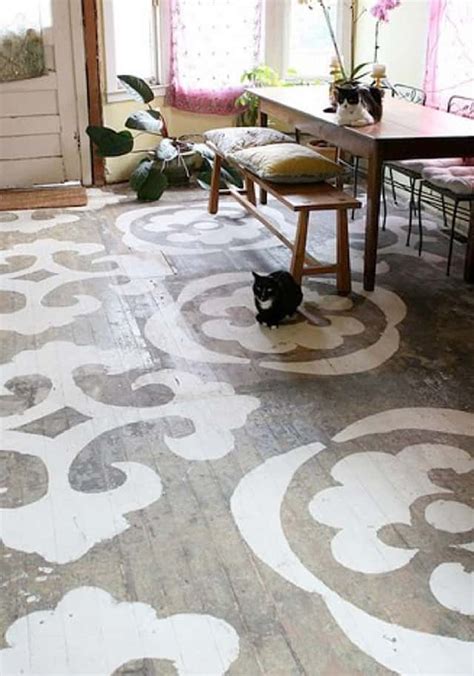 Top Stencil And Painted Rug Ideas For Wood Floors