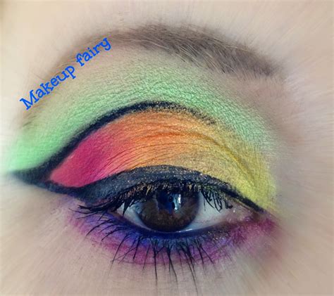 Tinklesmakeup Eye Makeup Look Bright Neon With Black Cut Crease