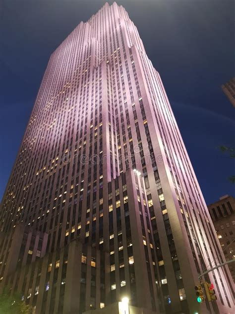 Rockefeller Center Skyscrapers At Night Editorial Stock