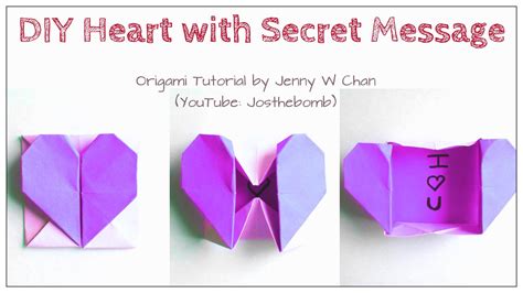 Diy Origami Heart Box Envelope Secret Message Valentines Day