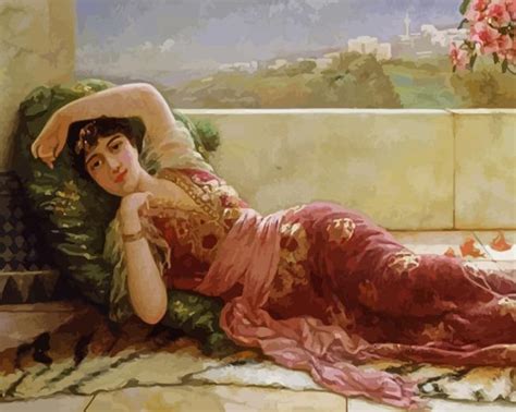 Vintage Woman Reclining Paint By Number Numpaints Paint By Numbers