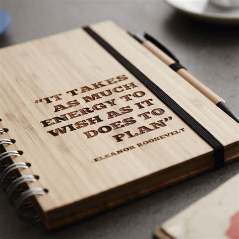 Personalised Quote Wooden Notebook Set For Him By Sophia Victoria Joy