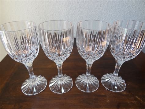 Vintage Set Of 4 Cristal D Arques Bretagne Wine Glasses France
