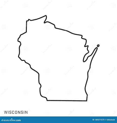 Wisconsin Outline Map State Shape Vector Illustration Cartoondealer