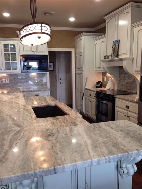 Polished Fantasy Brown Quartzite Kitchen Counters And Full Height