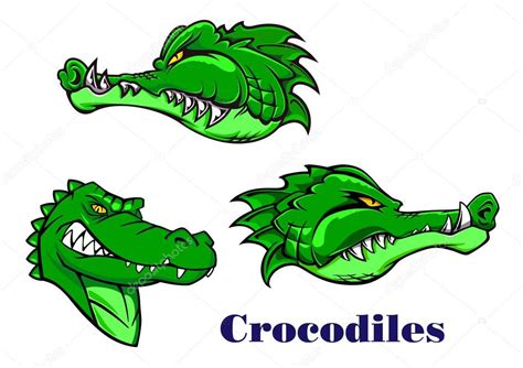 Cartoon Crocodile And Alligators Characters — Stock Vector © Seamartini