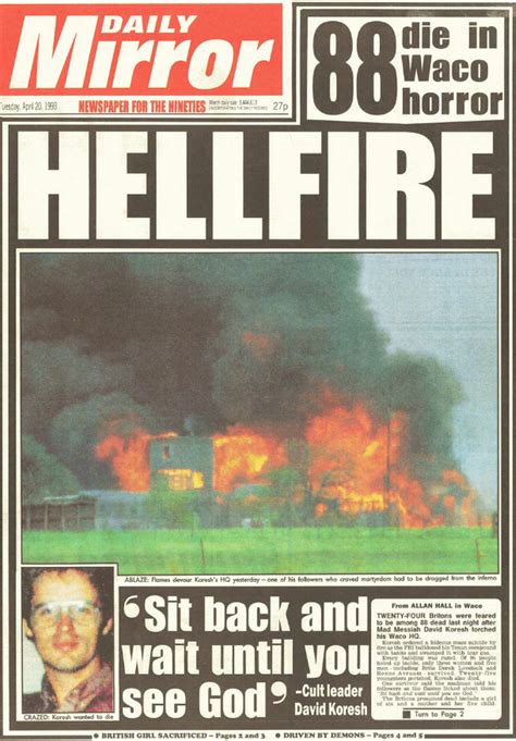 Page From Daily Mirror About Waco Siege 1993 Rdragonutopia