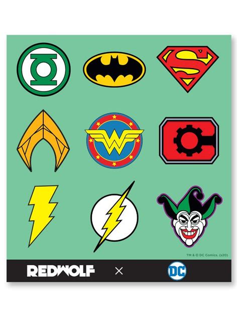 Dc Comics Logos Dc Comics Official Sticker Sheet Redwolf