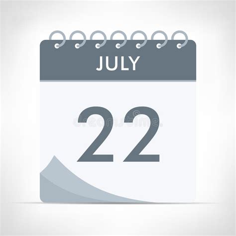 July 22 Calendar Icon Stock Vector Illustration Of Calendar 217565639