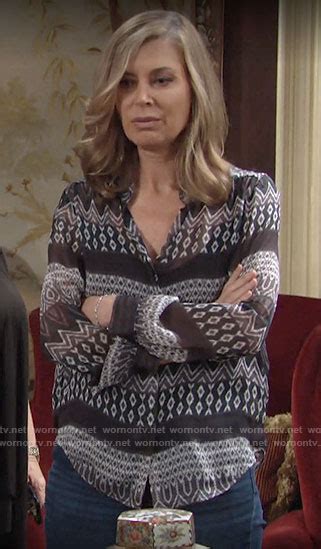 Wornontv Ashleys Mixed Print Blouse On The Young And The Restless