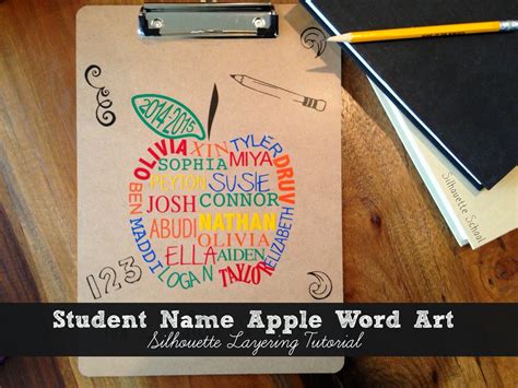 Word Art Apple With Names Silhouette Tutorial Teacher T Idea