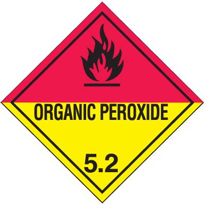 Organic Peroxide 5 2 Hazard Class 5 Material Shipping Labels Seton