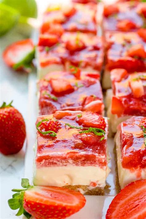 Strawberry And Rhubarb Cheesecake Bars Simplyrecipes