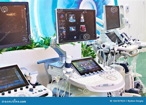 Medical Ultrasound Devices On Exhibition Editorial Stock Image Image