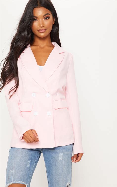 Pink Double Breasted Blazer Prettylittlething