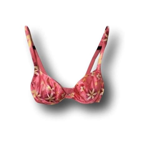 90s vintage victoria s secret coral pink tropical floral bikini top 1990s swimwear 32a floral