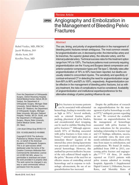 Angiography And Embolization In The Management Of Bleeding Pelvic