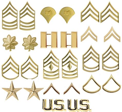 Gold Polished Military Pin On Rank Insignia Set Usa Made Other