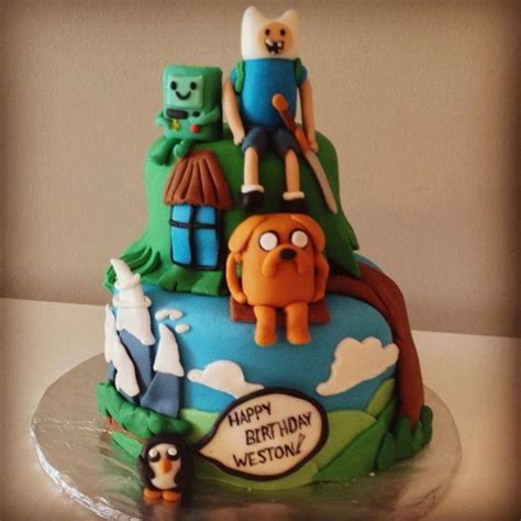 Adventure Time Layered Cake All Hand Made Characters By Todays Sweet Cakery Occasion Cakes