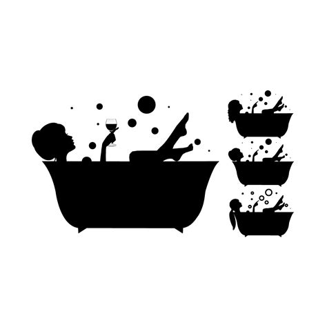 Rub a dub dub, elephant's in the tub! Bathtub Bathing Bathroom - Vector silhouette bath png ...