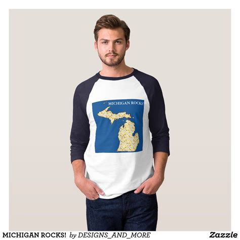 Michigan Rocks T Shirt Zazzle Long Sleeve Tshirt Men Shirts Mens