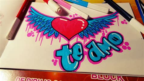 Graffitis de amor arte urbano para san valentín para el día de san valentín realizamos un graffiti de amor sorpresa que nos encargó un cliente para su novia touria. COMO HACER UN GRAFFITI TE AMO | CORAZON CON ALAS | SPEED ...