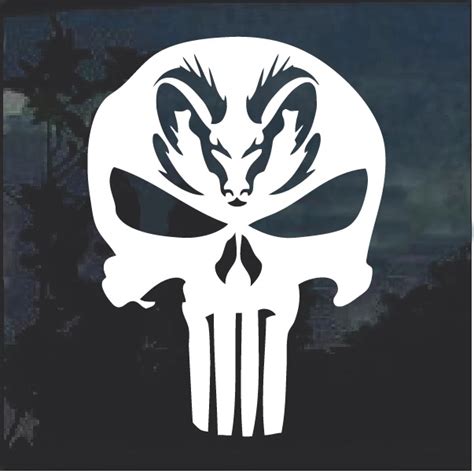 Dodge Ram Head Shield Punisher Skull Decal Sticker For Cars 43 Off