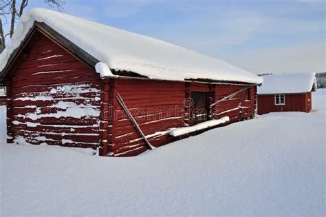 A Old Barn In Wintry Landscape Stock Photo Image Of Antique