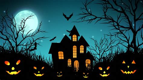 Halloween Bakgrunn Animasjon Med Begrepet Spooky Arkivvideomateriale
