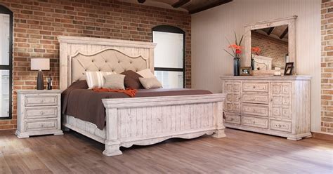 Walker edison rustic farmhouse wood queen metal bed headboard footboard frame bedroom, grey wash. IFD Furniture | 1024 Bella Rustic Bedroom Set | Dallas ...