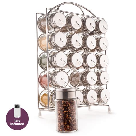 Spice Rack Organizer With Set Of 20 Glass Spice Jars Included By