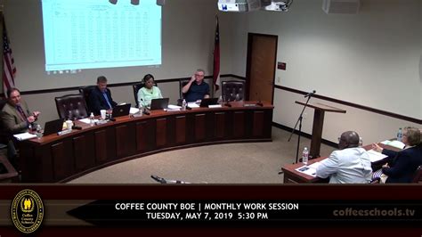 Coffee County Board Of Education • Work Session 05 07 19 Youtube