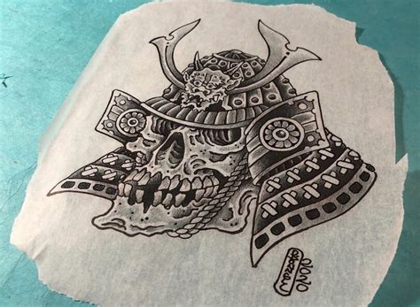 25 Drawing Japanese Samurai Skull Tattoo Background