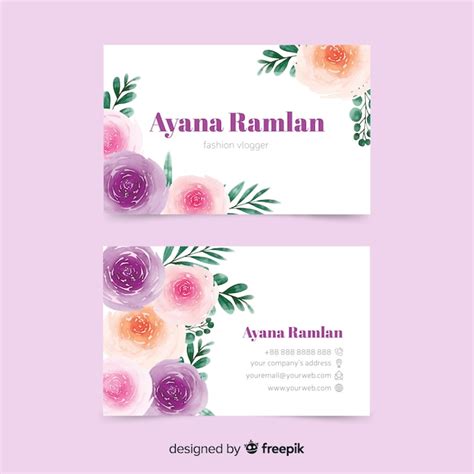 Free Vector Watercolor Business Card Template