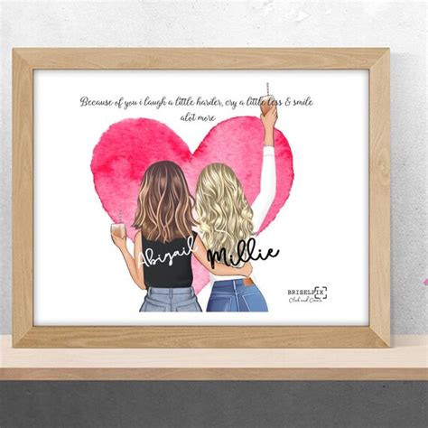 Personalised Bestie Print Best Friend Forever T Ideas For Etsy