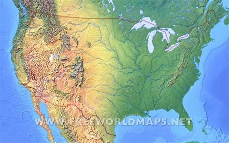 Free Printable Maps Of The United States Physical Map Of Usa Printable