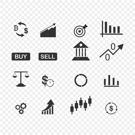 Trade Stock Market Vector Png Images Stock Market Trading Icons Set