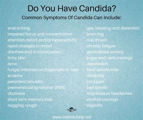 The Symptoms Of Candida Overgrowth In The General Population Are Often